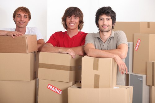 Delivery van arriving for a scheduled moving service