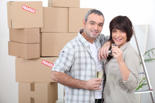 Packed moving boxes ready for local removals in Canning Town